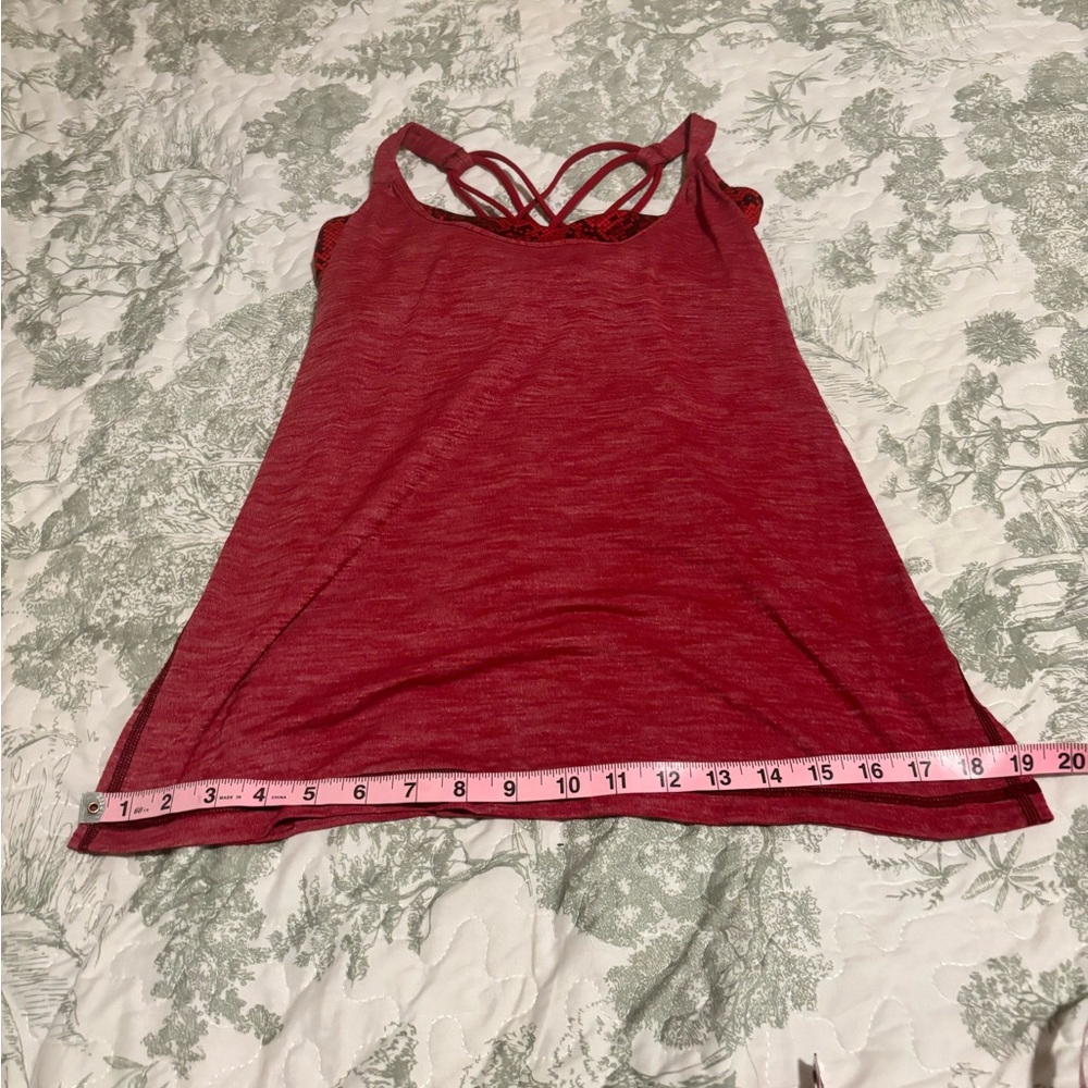 lululemon sz 8 Sunset Salutation Cranberry Strappy Back Tank top bra yoga gym - Picture 7 of 14